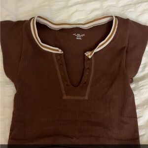 Urban Outfitters Brown Crop Top